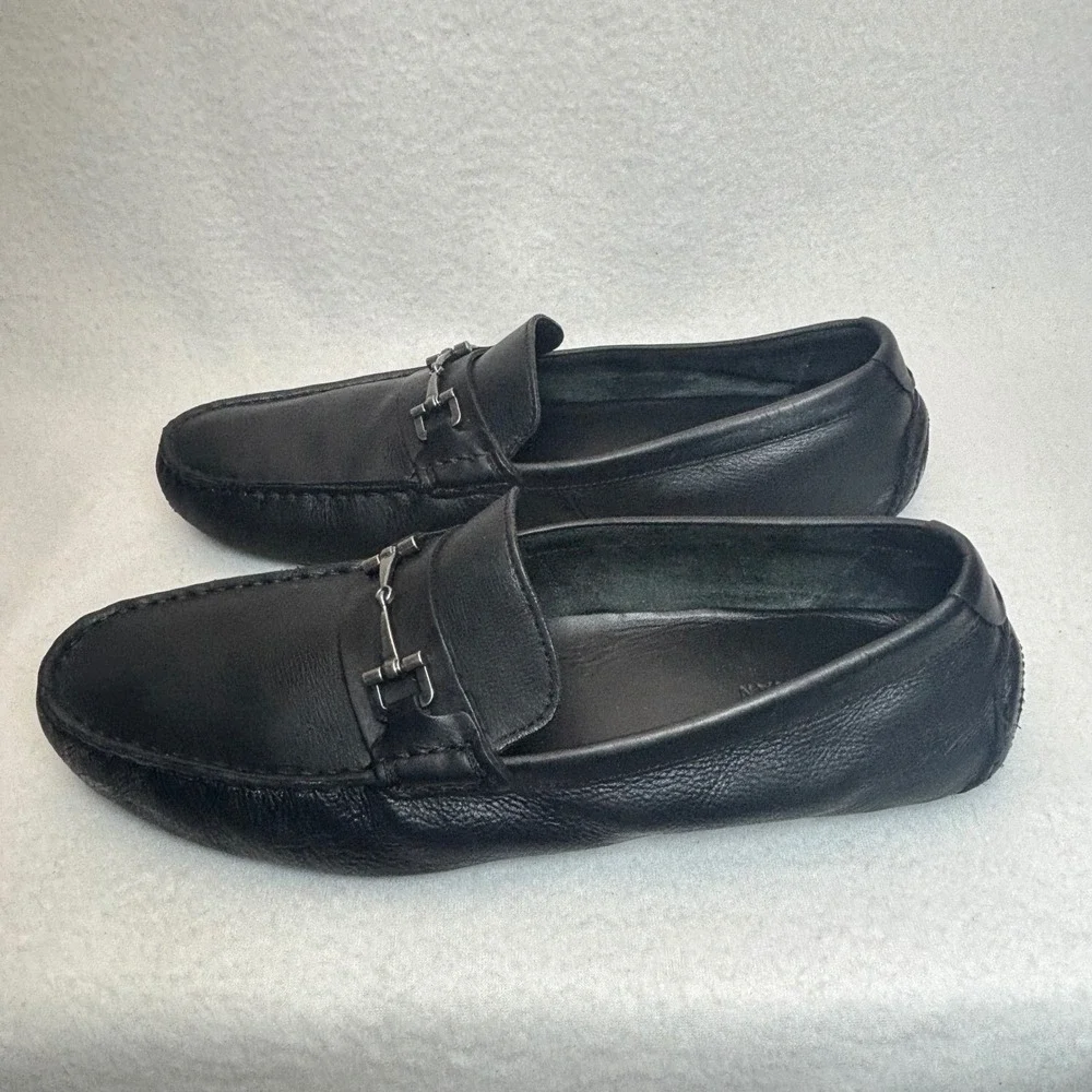 Cole Haan Horsebit Driving Loafers Black Leather Preppy Golf Casual Classic 11.5